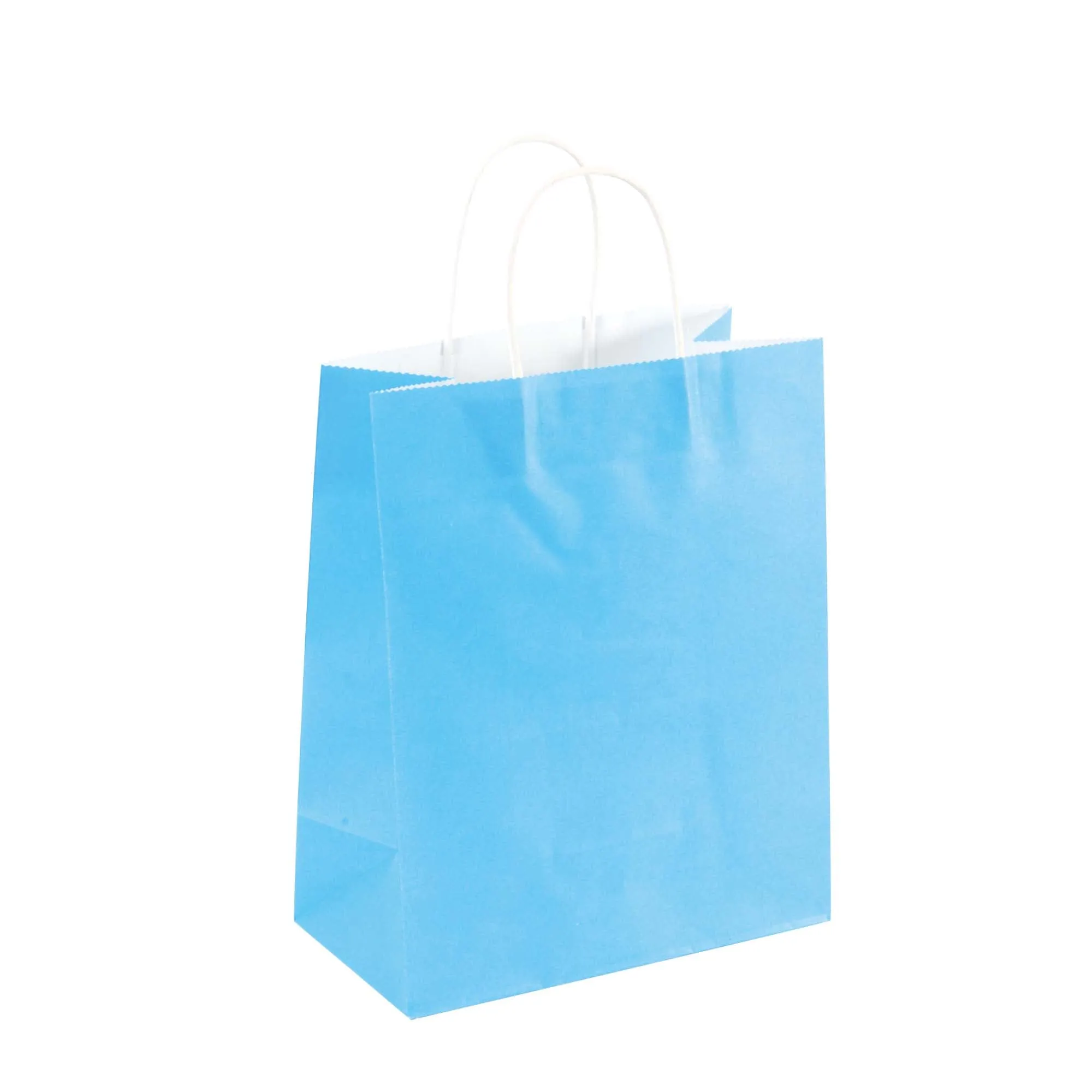 Large 6 Pack Bundled Stars Design, White Kraft Bag W/White Color Handle, 2Designs 2 Colors