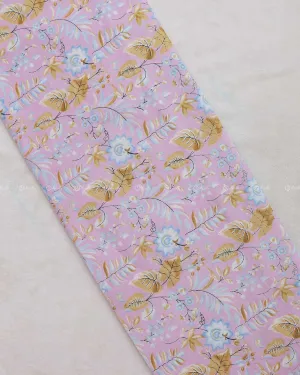 Lavender Cotton Fabric with Floral Print
