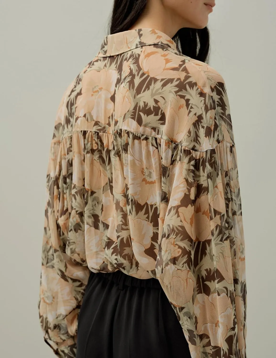 LilySilk  Liberty Womens Pure Silk Blouse Ladies Double-Layered Silk Shirt with Dolman Sleeves Fluid Chiffon Drape