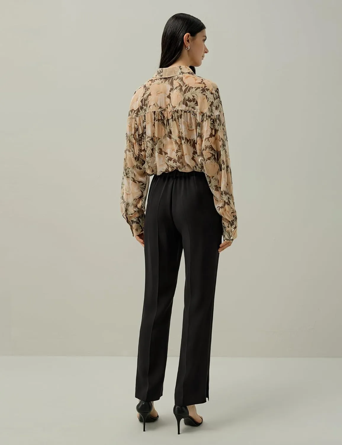 LilySilk  Liberty Womens Pure Silk Blouse Ladies Double-Layered Silk Shirt with Dolman Sleeves Fluid Chiffon Drape
