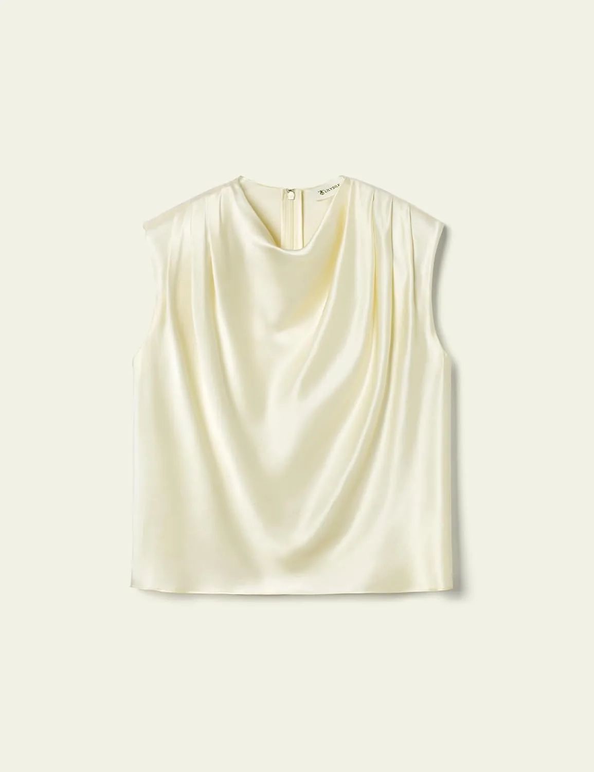LilySilk Womens Silk Blouse Ladies High Neck Top Pleated Design