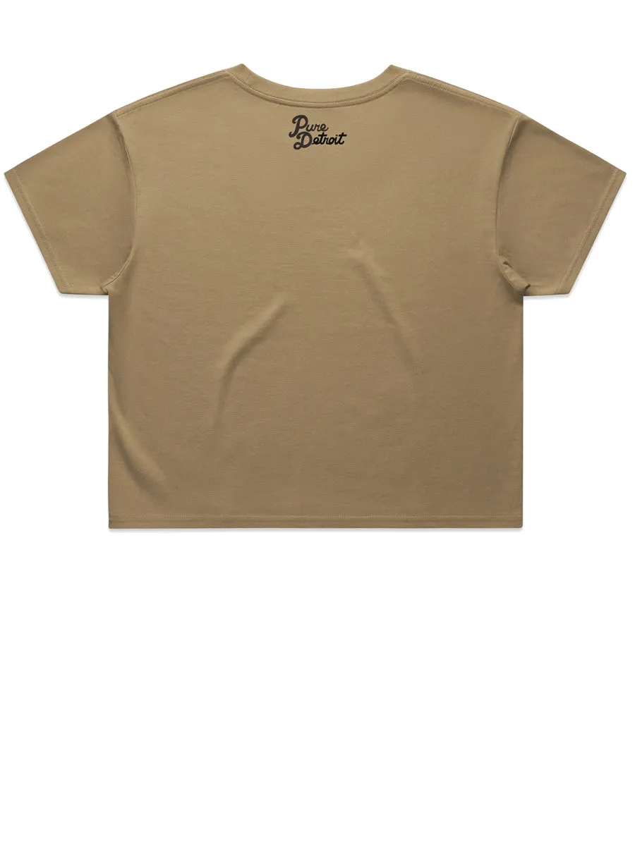 Love Det Women’s Premium Crop Top - Black / Carmel