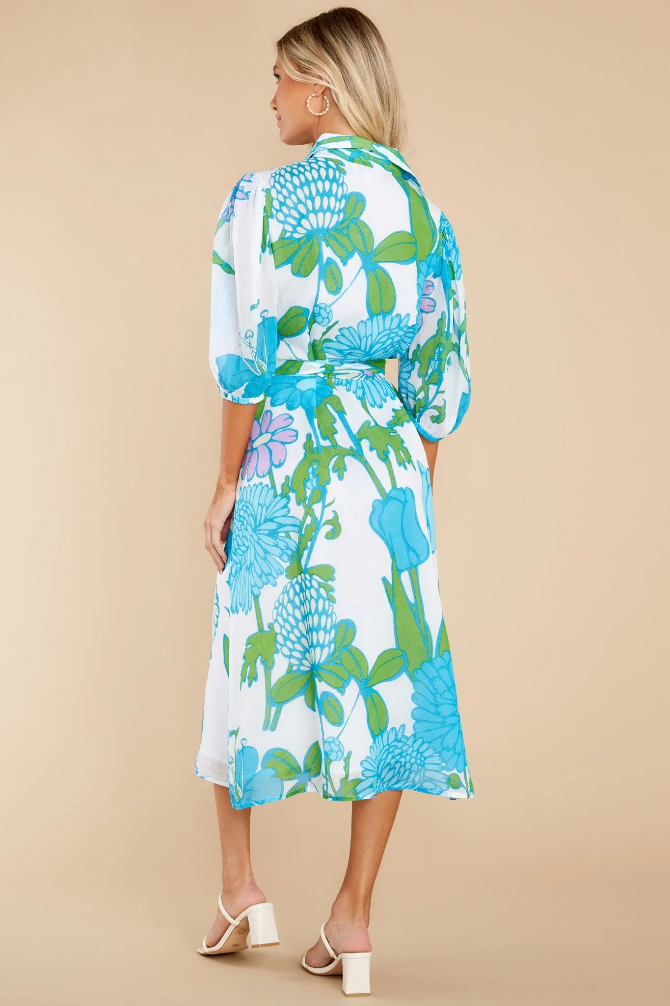 Margot Mod Floral Aqua Dress