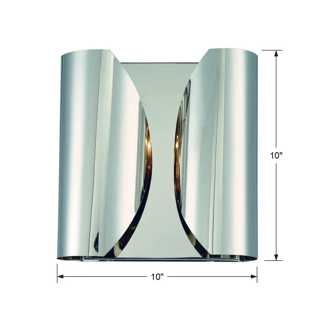 Monique 2 Light Polished Nickel Sconce