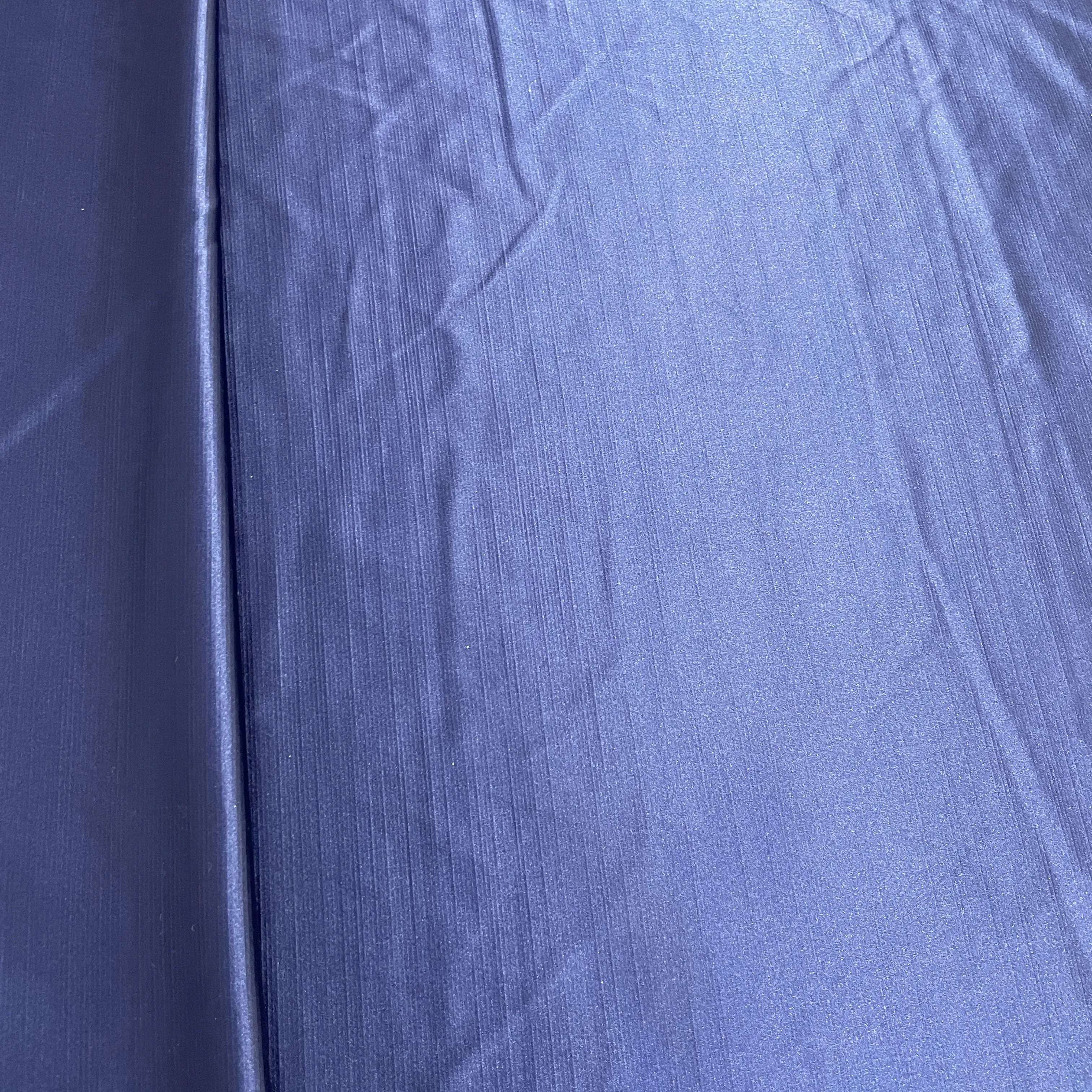 Navy Blue Solid Dobby Satin Fabric