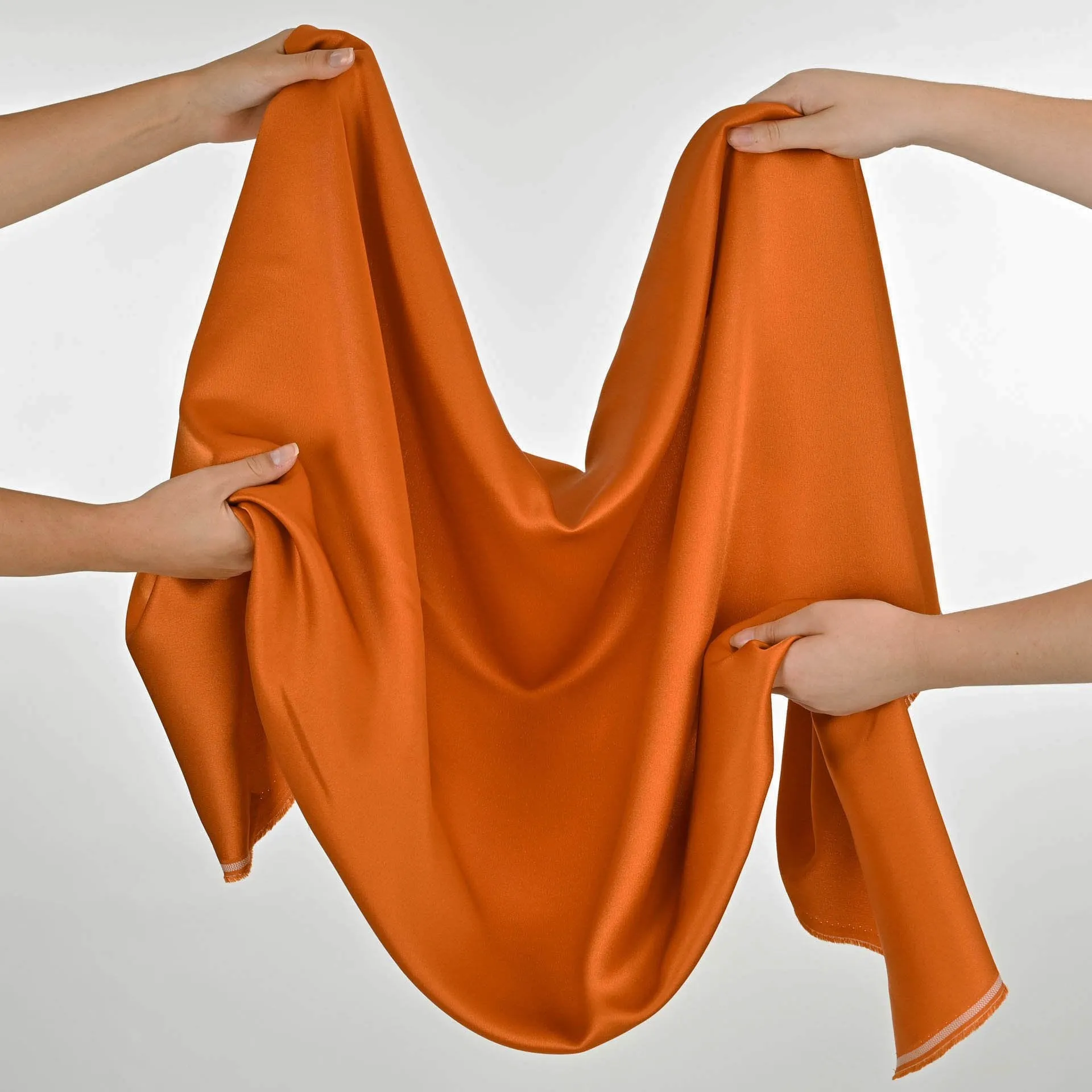Orange Satin Crepe Fabric 96904
