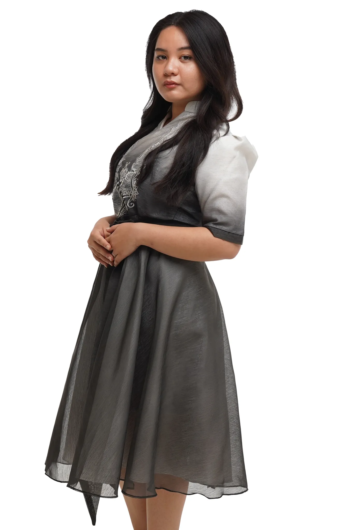 Organza Black Premium Barong Dress - Steph  -JV454