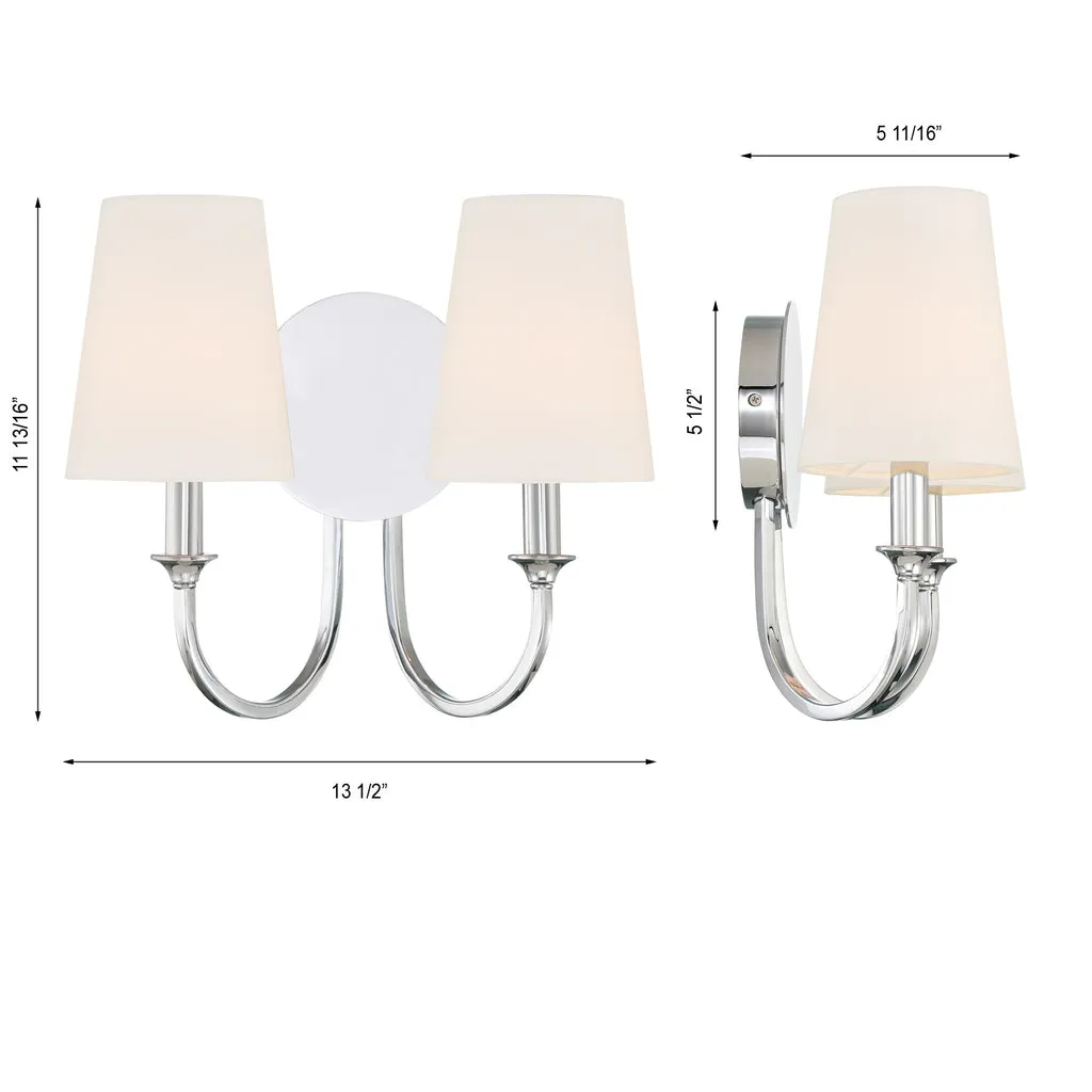 Payton 2 Light Polished Chrome Sconce