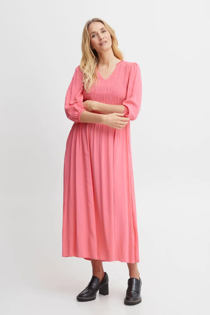 Pink Dress with Shirred top Fransa 20611904 Pink