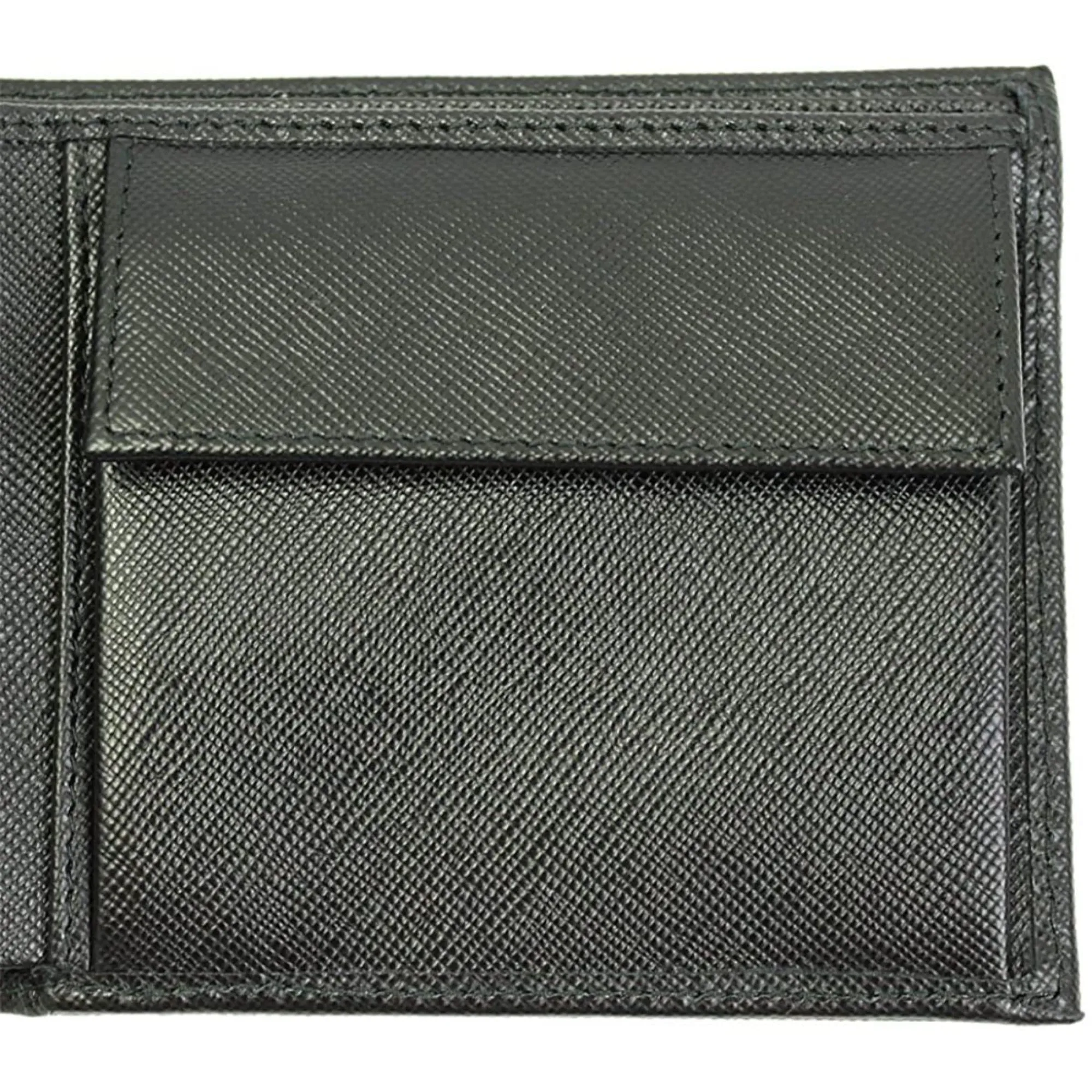 Prada Men's Black Saffiano Leather Logo Billfold Bifold Wallet