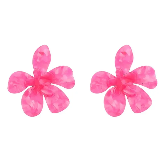 Pre Order:  Acrylic Large Flower Earrings