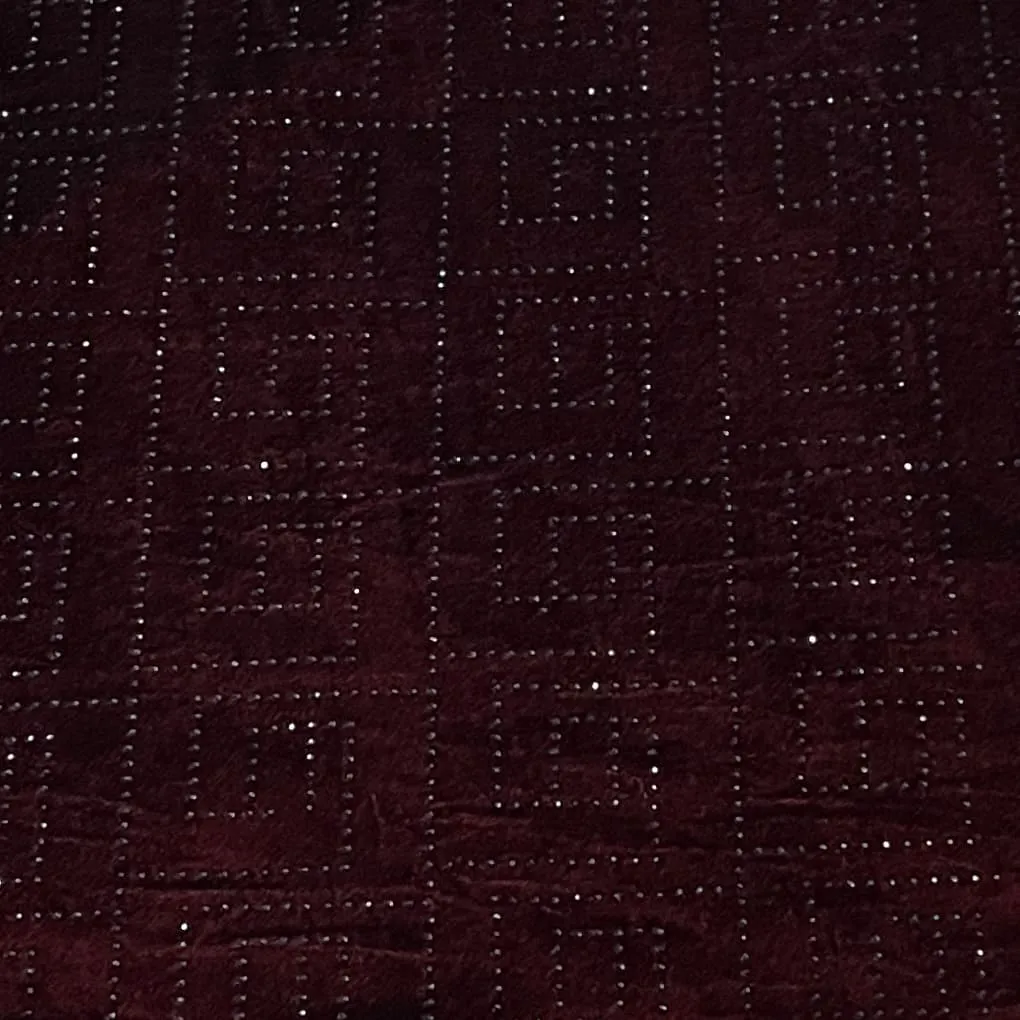 Premium Maroon Abstract Swarovski Embroidery Velvet Fabric