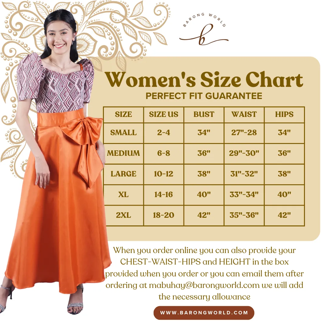 Premium Modern Filipiniana Dress Duchess - Stacy - JB601