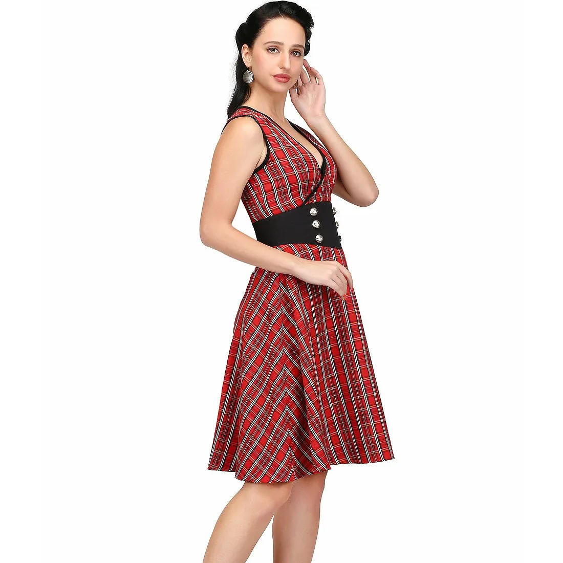 Retro Tartan Short Dress