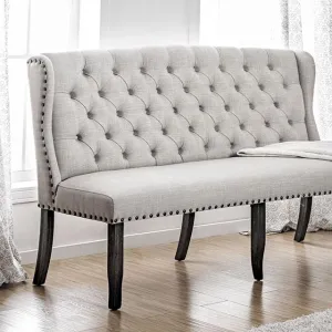 SANIA 3-Seater Loveseat Bench, Ivory
