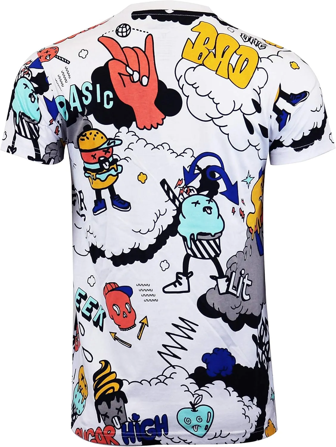 SCREENSHOT Mens Hipster Hip-Hop Urban Modern Tees - NYC Street Fashion Streetwear Stylish Longline Print T-Shirt