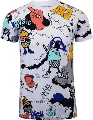 SCREENSHOT Mens Hipster Hip-Hop Urban Modern Tees - NYC Street Fashion Streetwear Stylish Longline Print T-Shirt