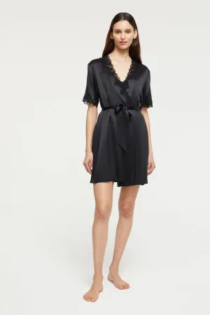 Silk Robe with Lace