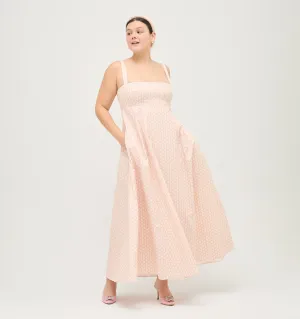 The Rowena Dress - Coral Baroque Shell Cotton Sateen