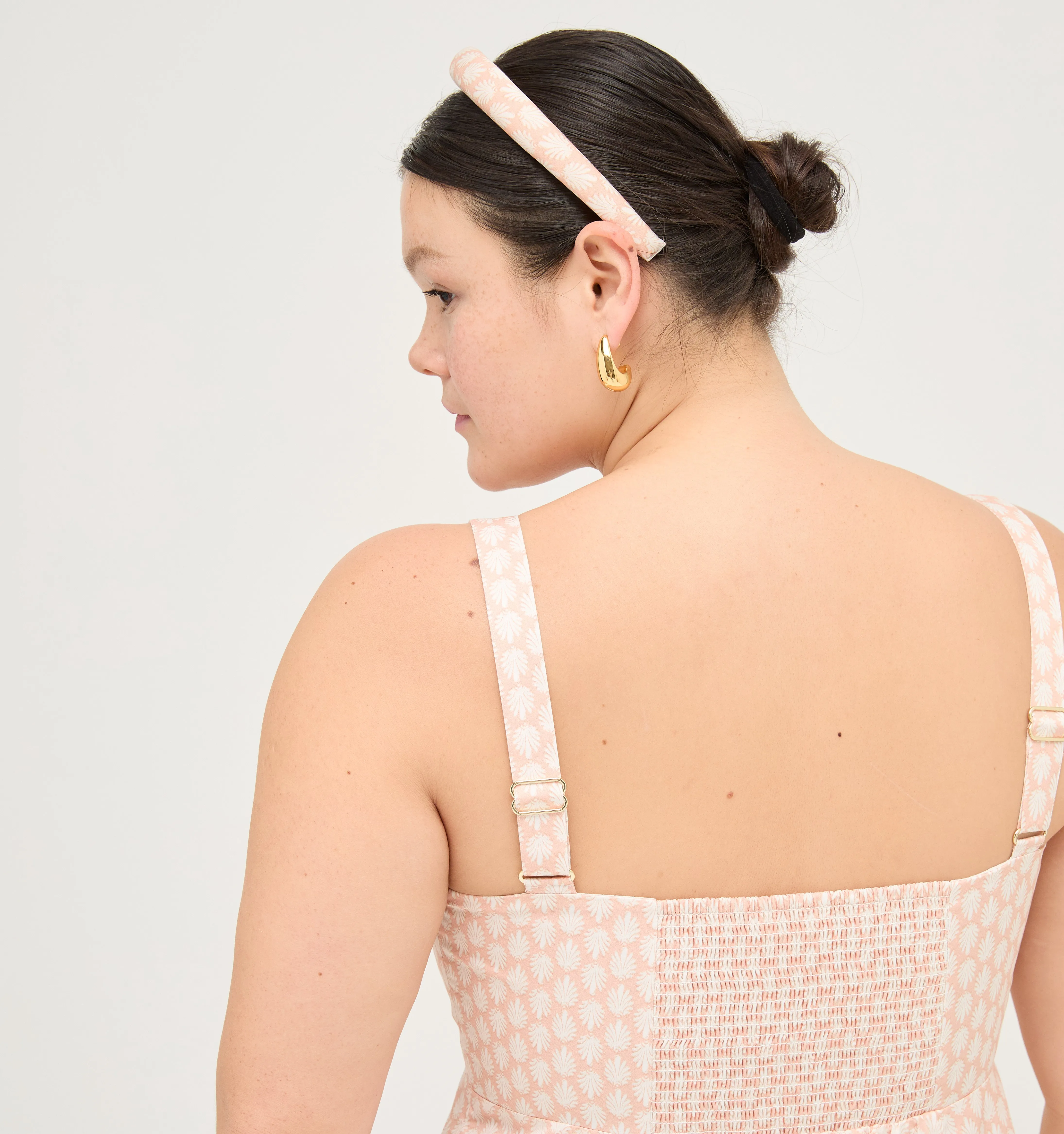 The Rowena Dress - Coral Baroque Shell Cotton Sateen