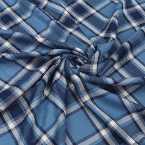 Viscose Twill - Yarn Dyed Check - Blue