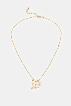 Women Gold Stars Pendant Necklace
