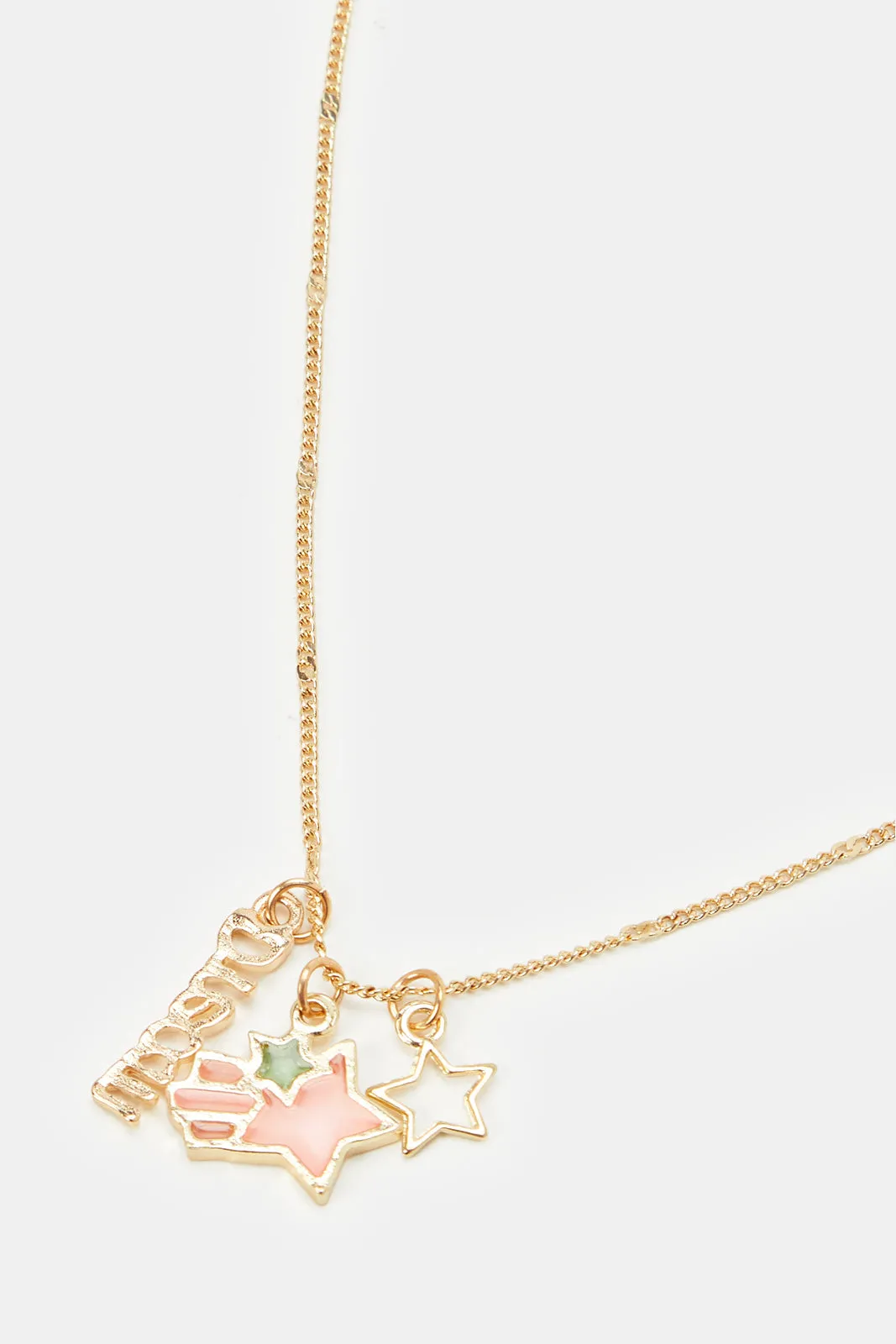 Women Gold Stars Pendant Necklace
