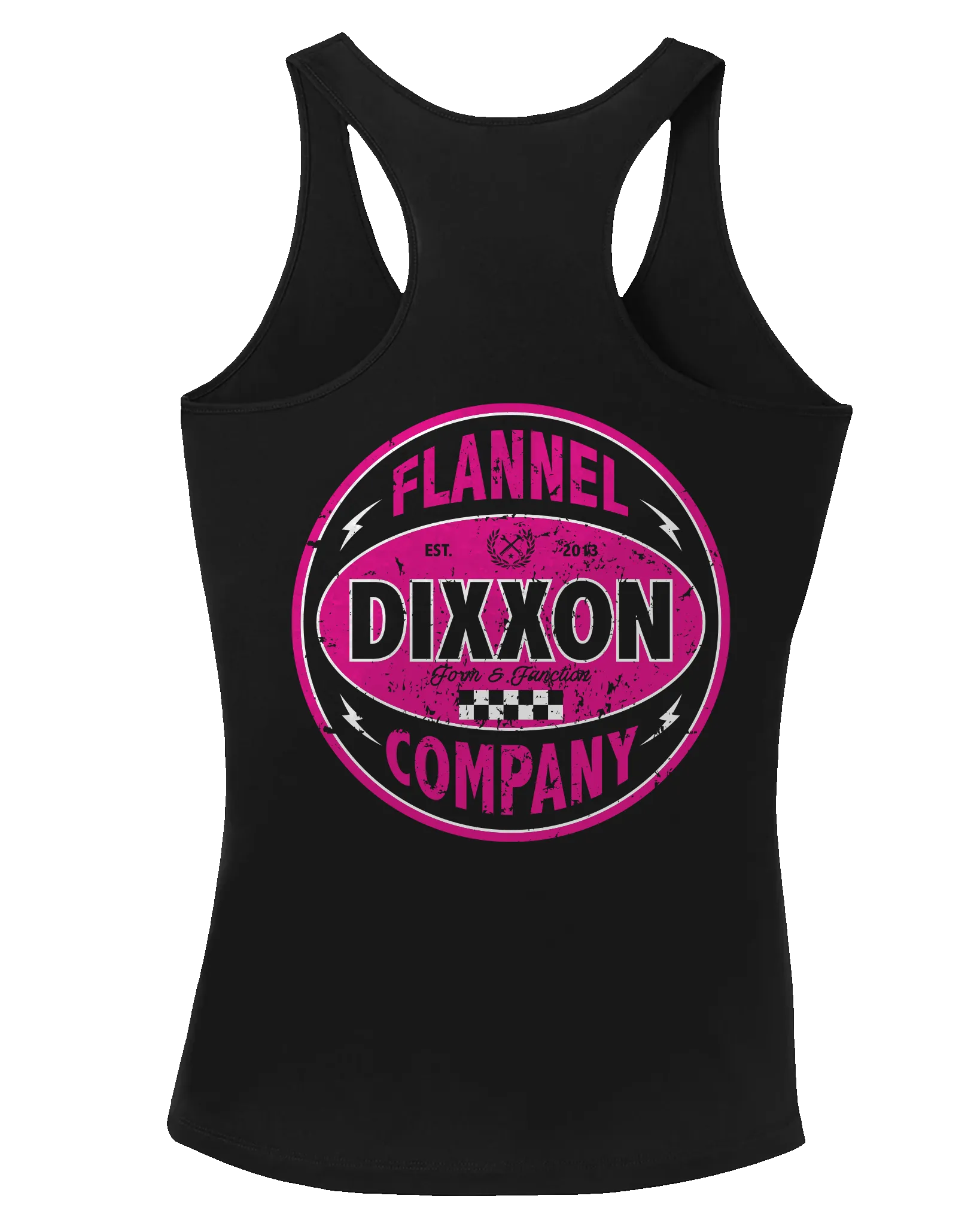Women's Pink Keystone Fitted Tank - Black
