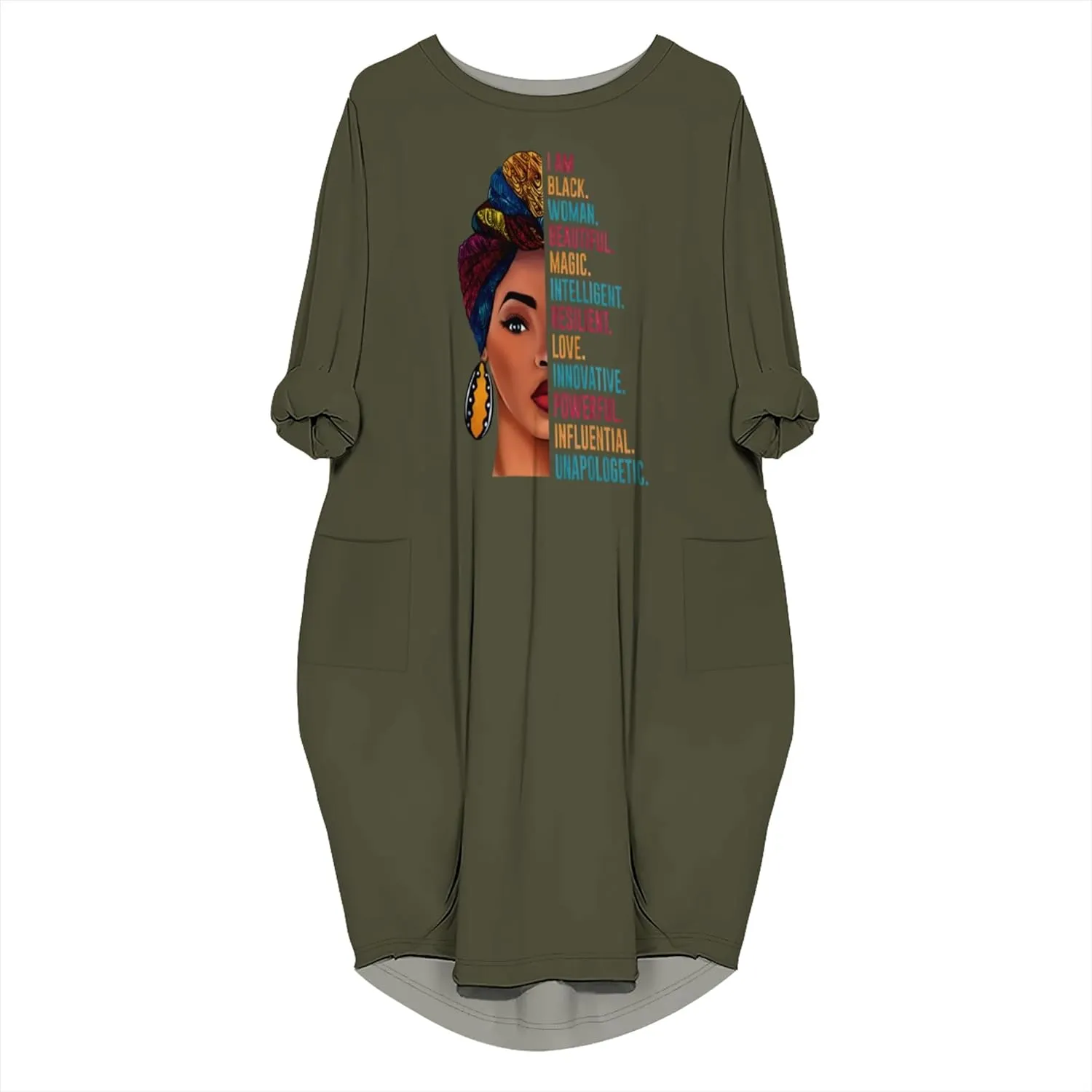 Women's Plus Size Dresses African Print Midi Dresses Long Loose Sundresses