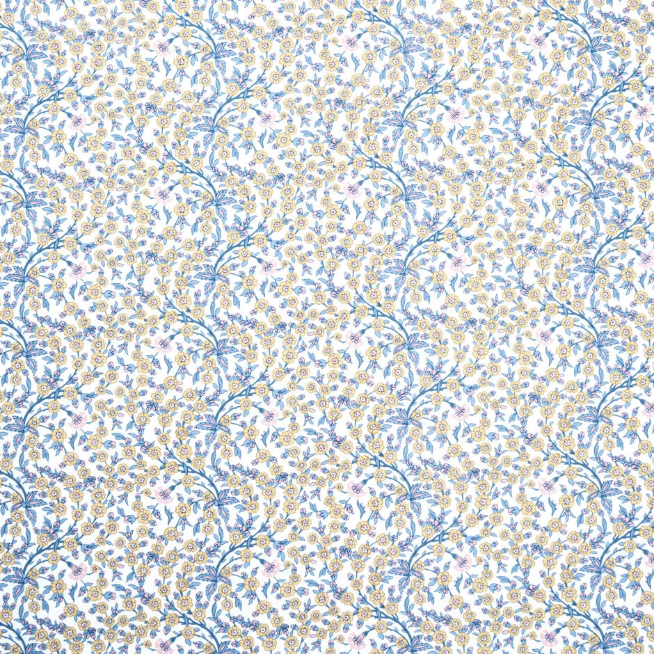 Yellow & Lavender Floral 'Empress' Liberty Cotton Tana Lawn